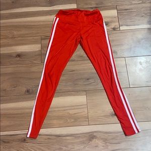 Red stripped leggings
